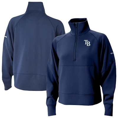 Women's Columbia Navy Tampa Bay Rays Wickhams Hills Raglan Omni-Wick Quarter-Zip Pullover