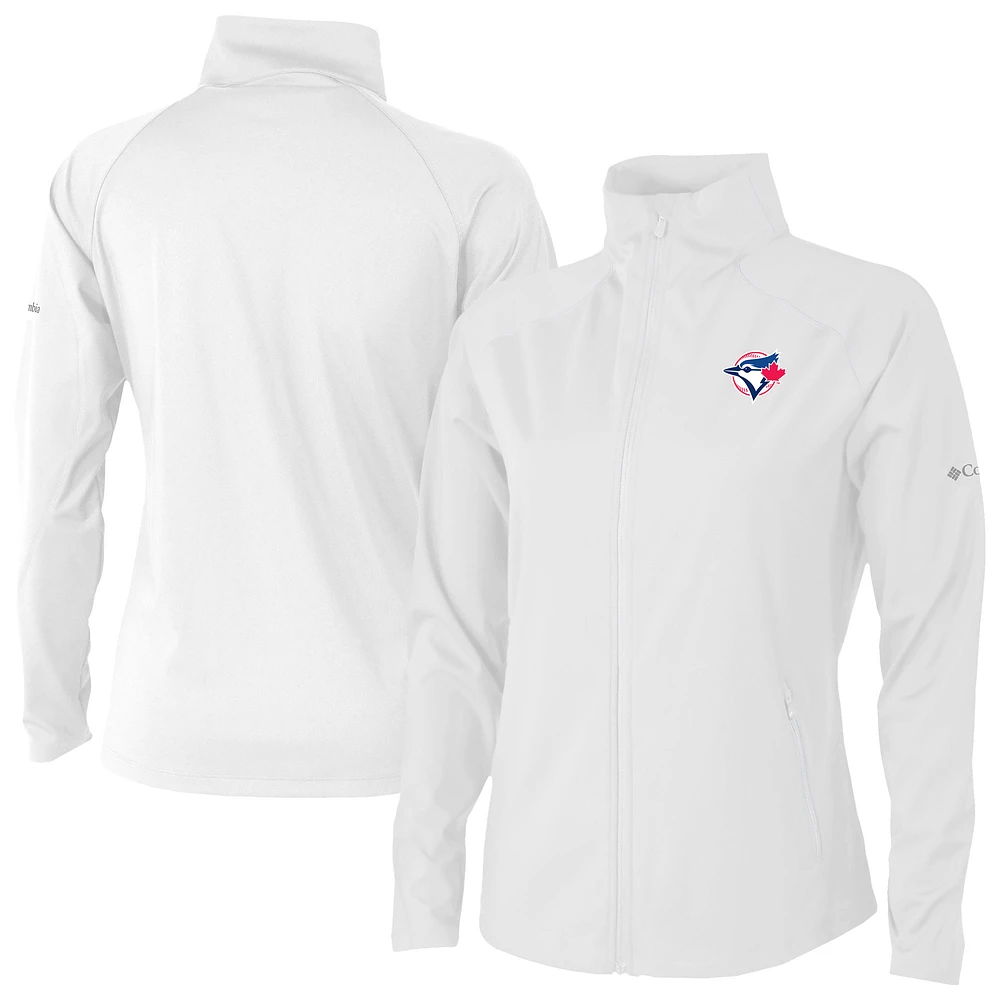 Women's Columbia White Toronto Blue Jays Fairway Friends Full-Zip Jacket