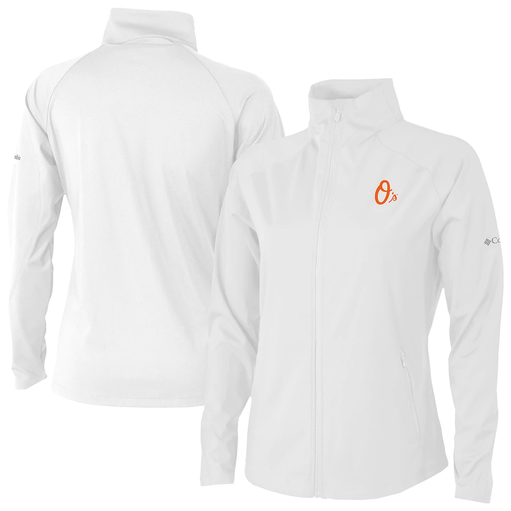 Women's Columbia White Baltimore Orioles Fairway Friends Full-Zip Jacket