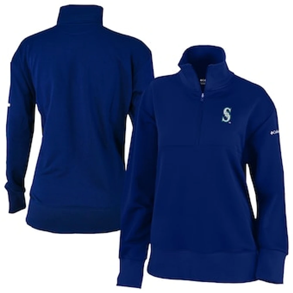 Women's Columbia Navy Seattle Mariners Birchwood Hills Quarter-Zip Pullover