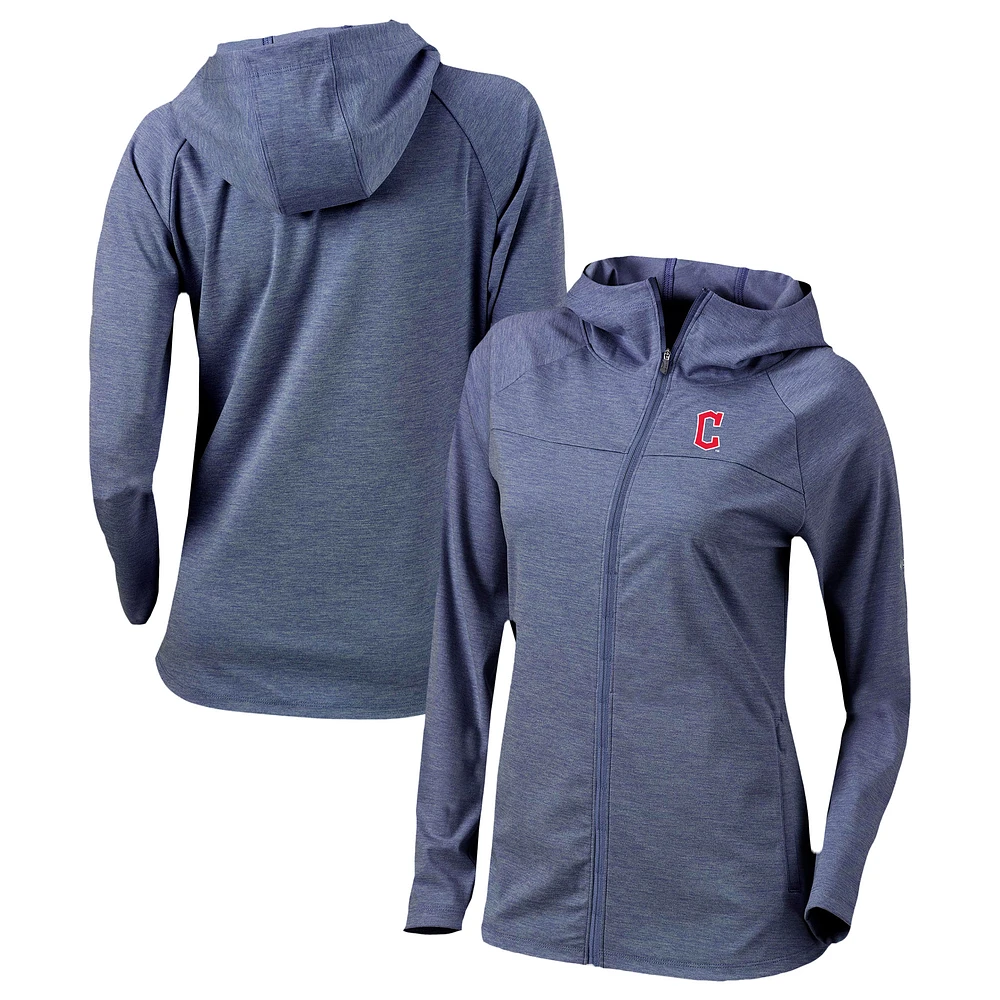 Women's Columbia Navy Cleveland Guardians Half Shot Full-Zip Hoodie