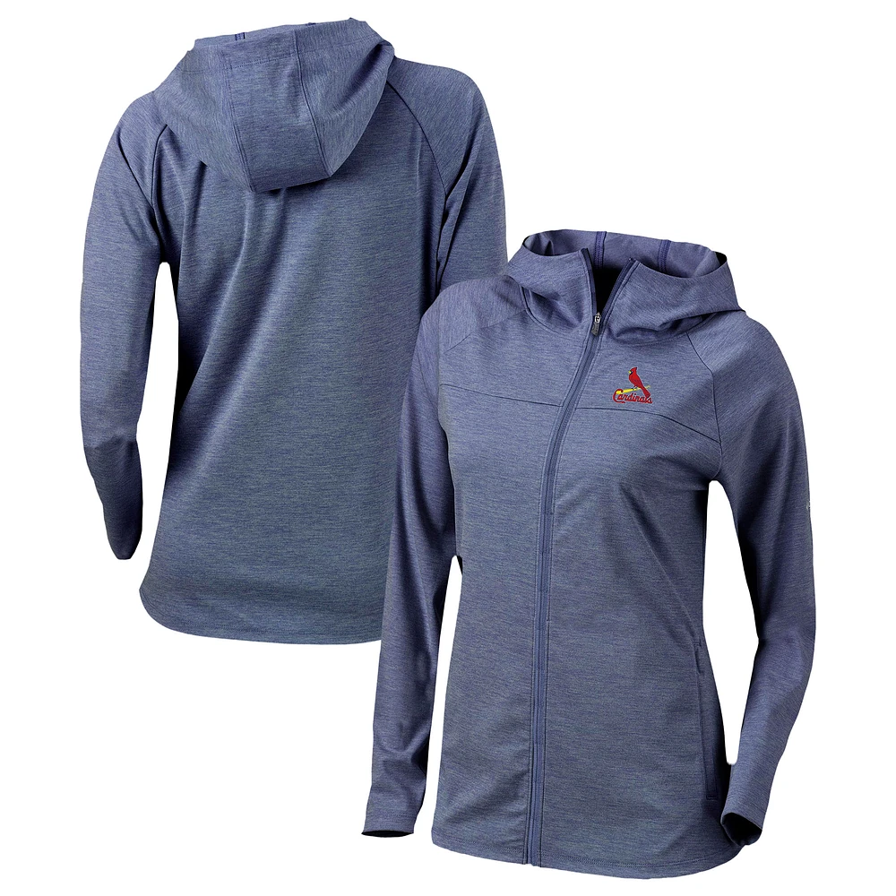 Women's Columbia Navy St. Louis Cardinals Half Shot Full-Zip Hoodie