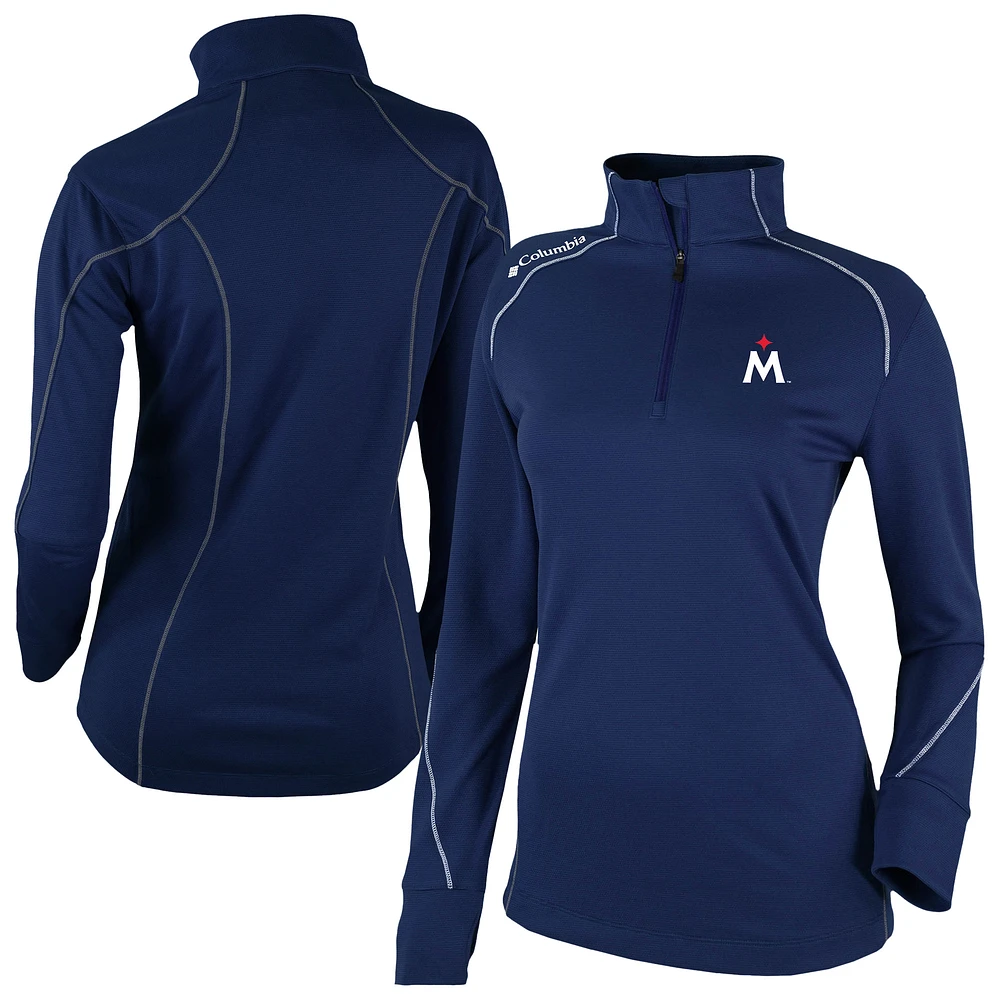 Women's Columbia Navy Minnesota Twins Shotgun 2.0 Quarter-Zip Pullover
