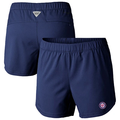 Women's Columbia Navy Washington Nationals Tamiami Pull-On Shorts