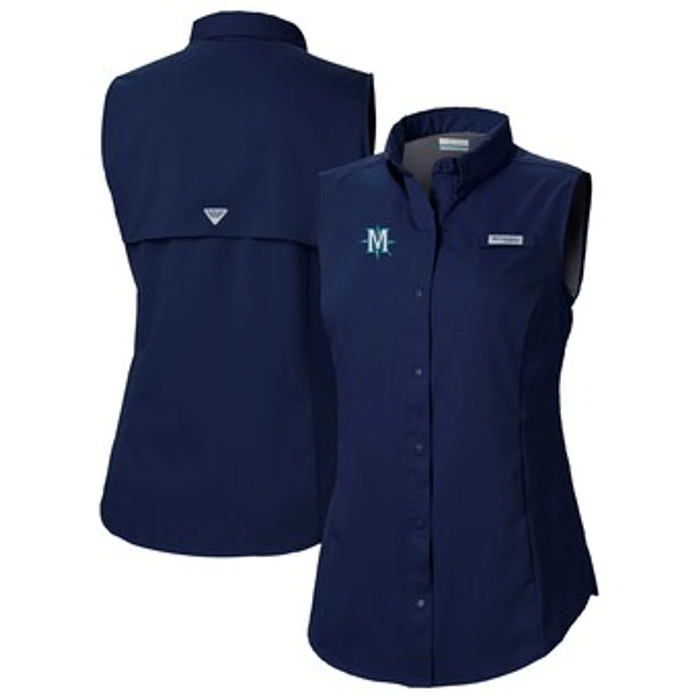 Women's Columbia Navy Seattle Mariners Tamiami Sleeveless Shirt