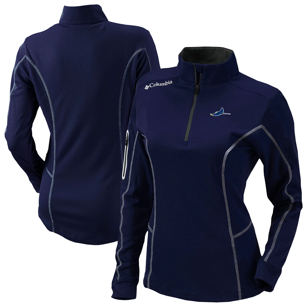 Women's Columbia Navy Tampa Bay Rays Shotgun Quarter-Zip Top