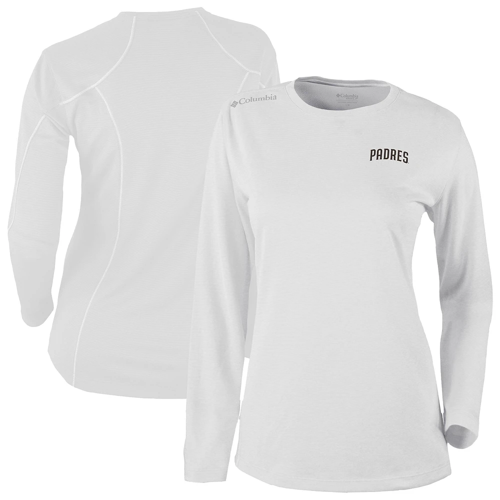 Women's Columbia White San Diego Padres Shotgun Long Sleeve T-Shirt