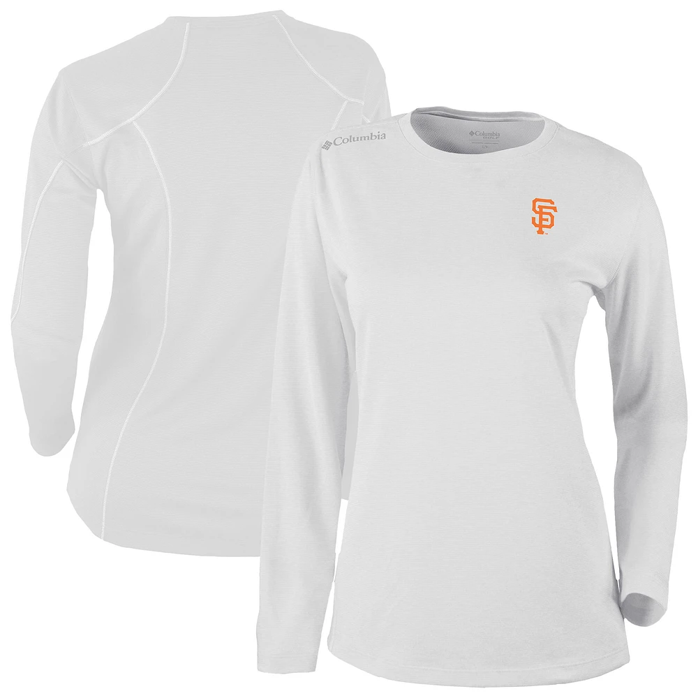 Women's Columbia White San Francisco Giants Shotgun Long Sleeve T-Shirt