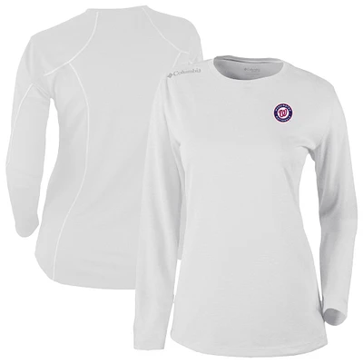 Women's Columbia White Washington Nationals Shotgun Long Sleeve T-Shirt