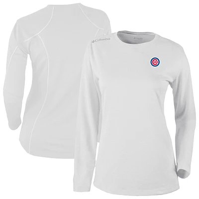 Women's Columbia White Chicago Cubs Shotgun Long Sleeve T-Shirt