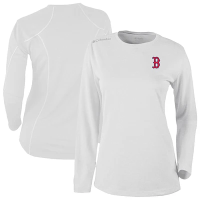 Women's Columbia White Boston Red Sox Shotgun Long Sleeve T-Shirt