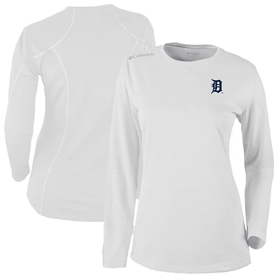 Women's Columbia White Detroit Tigers Shotgun Long Sleeve T-Shirt