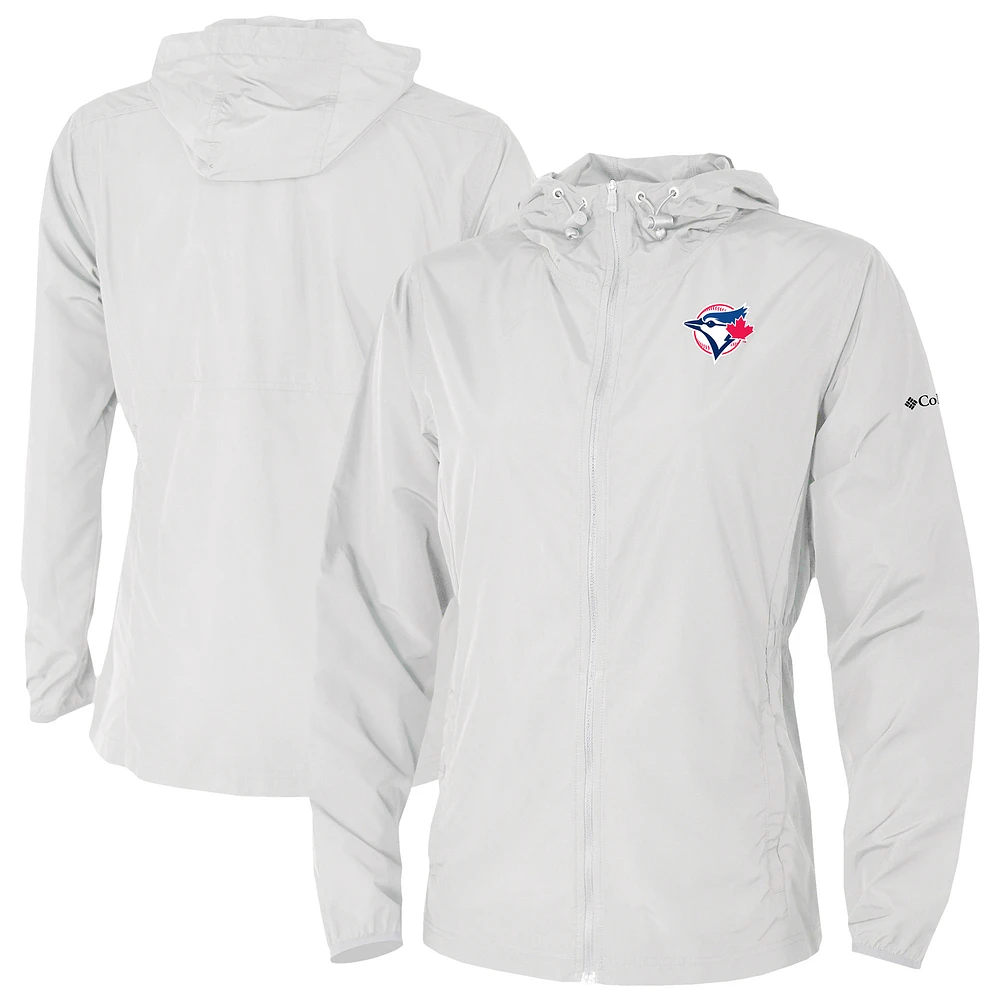 Women's Columbia White Toronto Blue Jays The Prodigy Full-Zip Windbreaker