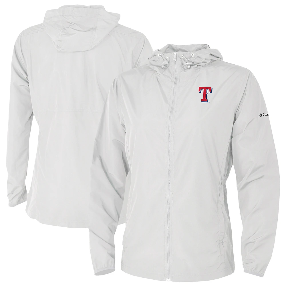 Women's Columbia White Texas Rangers The Prodigy Full-Zip Windbreaker