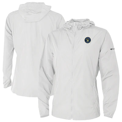 Women's Columbia White Milwaukee Brewers The Prodigy Full-Zip Windbreaker