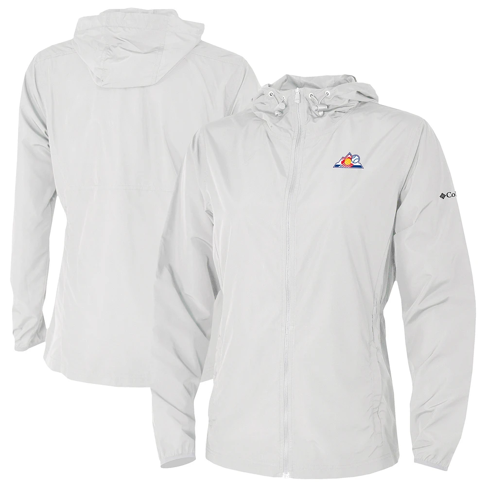 Women's Columbia White Colorado Rockies The Prodigy Full-Zip Windbreaker
