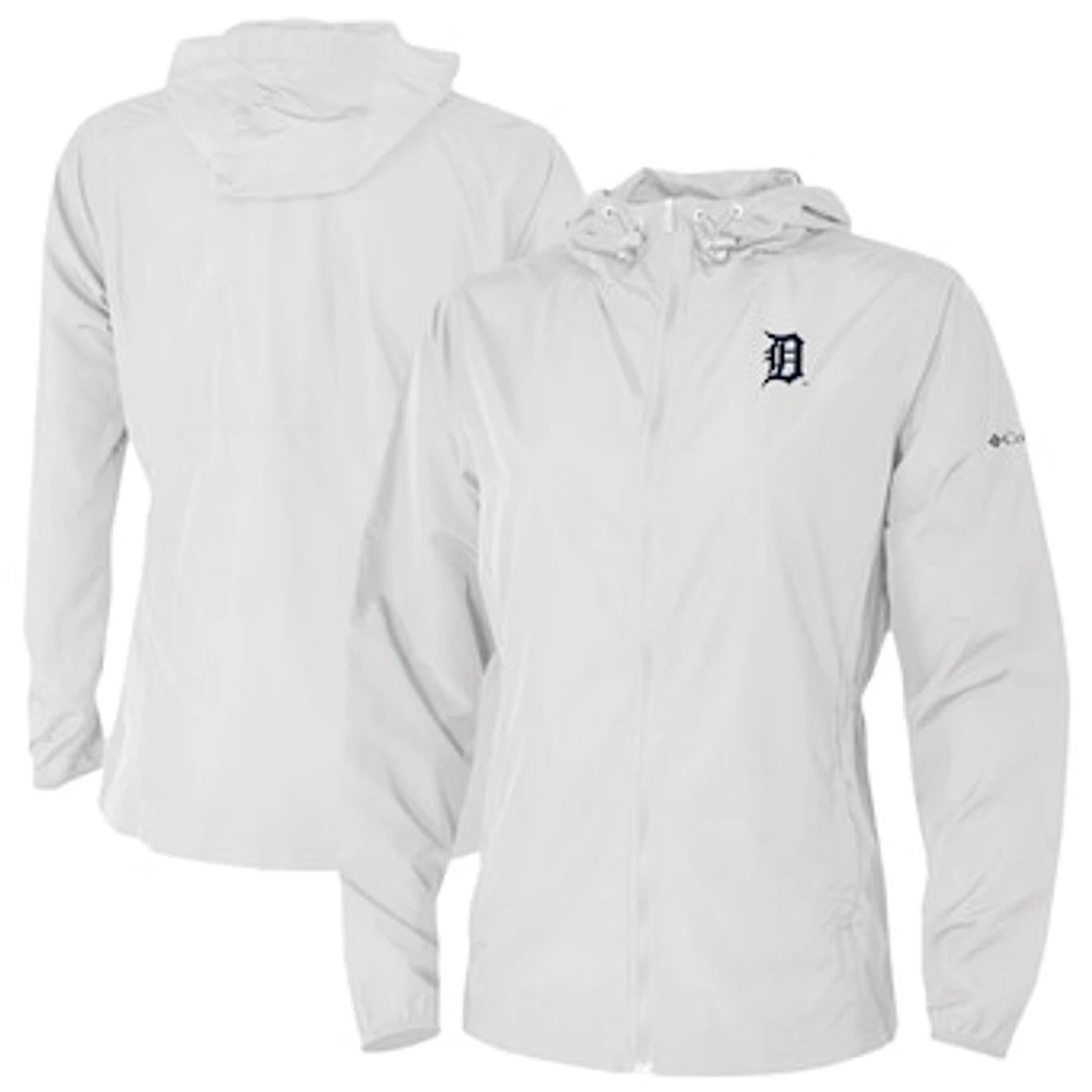 Women's Columbia White Detroit Tigers The Prodigy Full-Zip Windbreaker