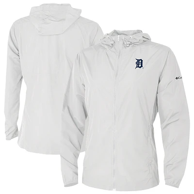 Women's Columbia White Detroit Tigers The Prodigy Full-Zip Windbreaker