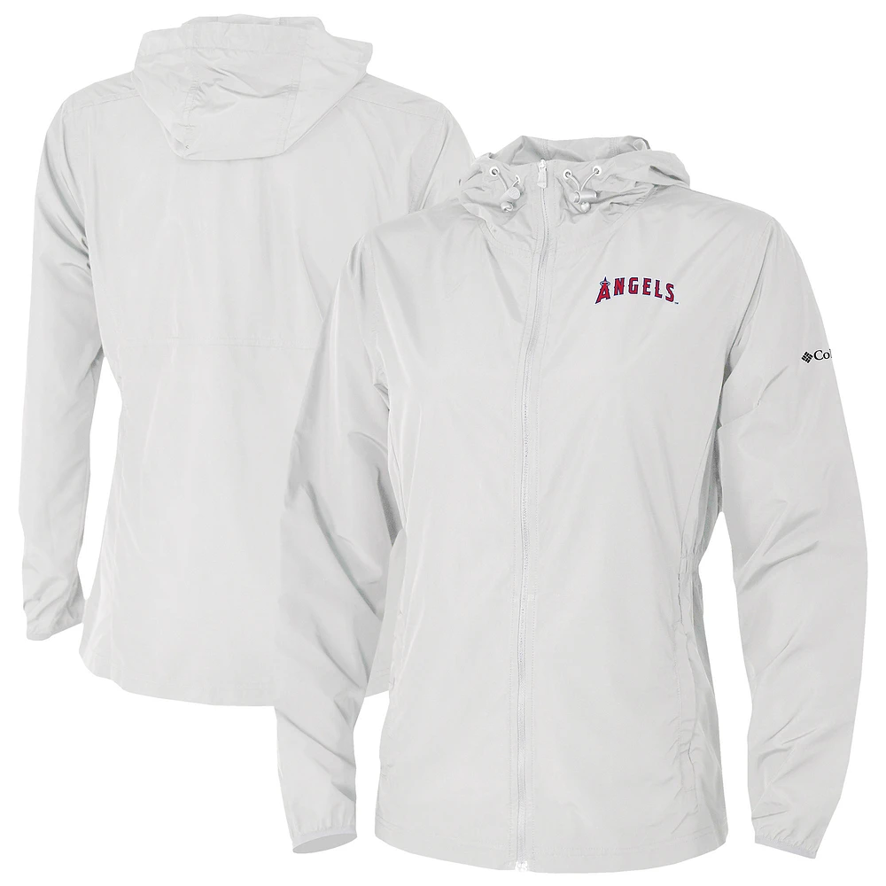 Women's Columbia White Los Angeles Angels The Prodigy Full-Zip Windbreaker