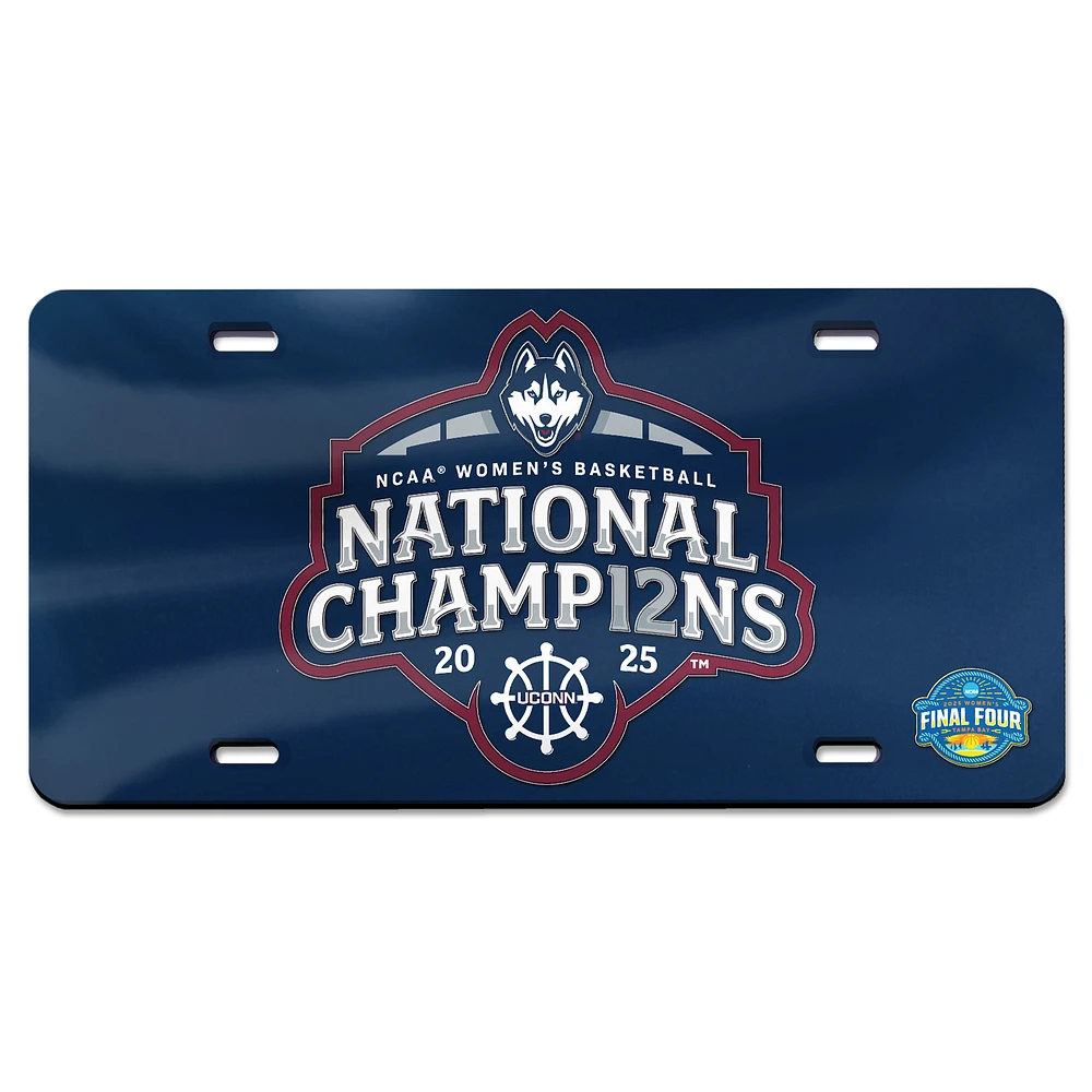 WinCraft UConn Huskies 2025 NCAA Women's Basketball National Champions Laser-Cut Metal License Plate Frame