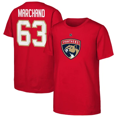 Youth Brad Marchand Red Florida Panthers Player Name & Number T-Shirt