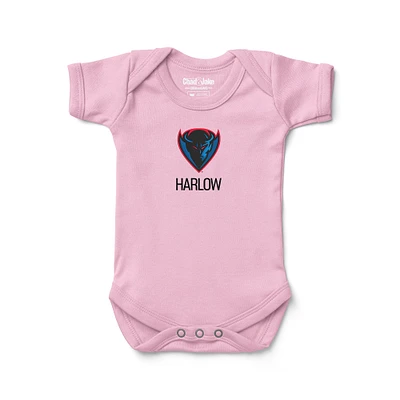 Infant Chad & Jake Pink DePaul Blue Demons Logo Personalized Bodysuit
