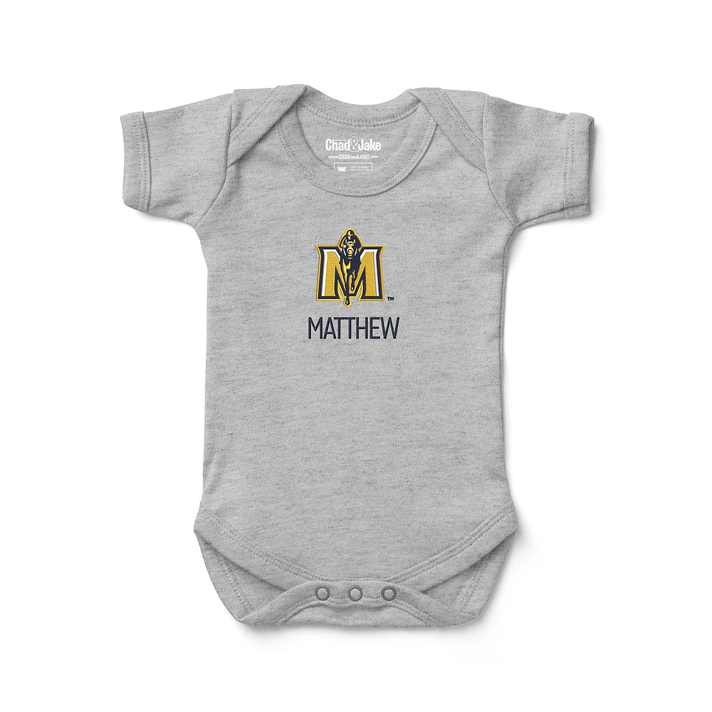 Infant Chad & Jake Heather Gray Murray St. Racers Logo Personalized Bodysuit