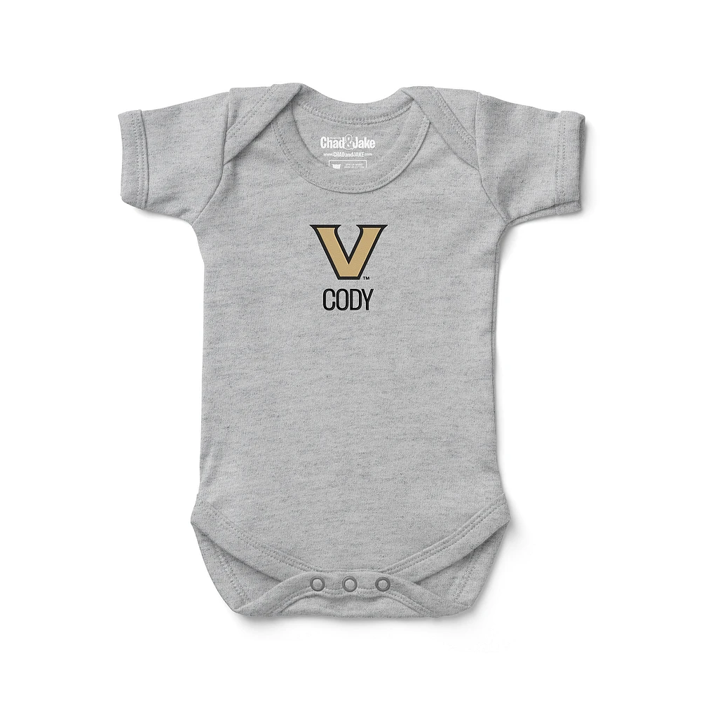 Infant Chad & Jake Heather Gray Vanderbilt Commodores Logo Personalized Bodysuit