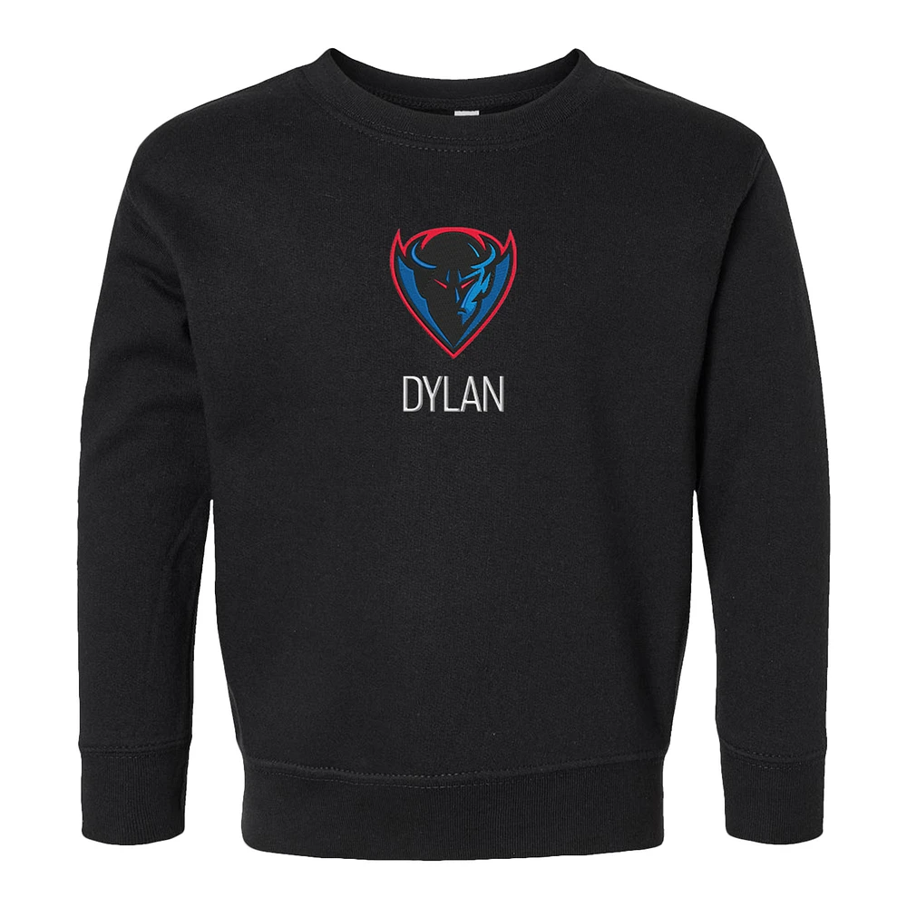 Toddler Chad & Jake Black DePaul Blue Demons Logo Personalized Pullover Sweatshirt