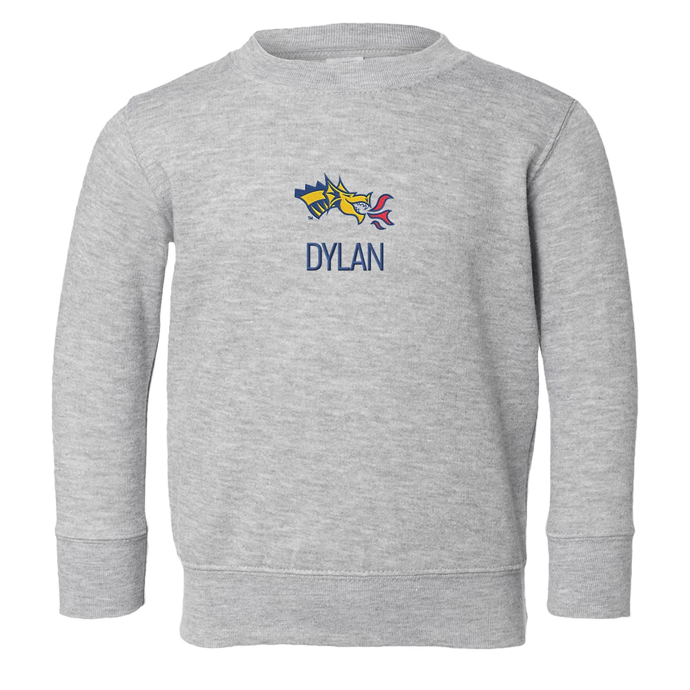 Toddler Chad & Jake Heather Gray Drexel Dragons Logo Personalized Pullover Sweatshirt