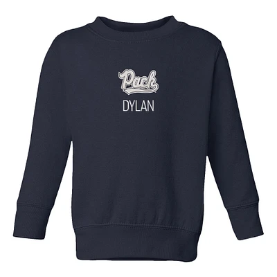 Toddler Chad & Jake Navy Nevada Wolf Pack Logo Personalized Pullover Sweatshirt