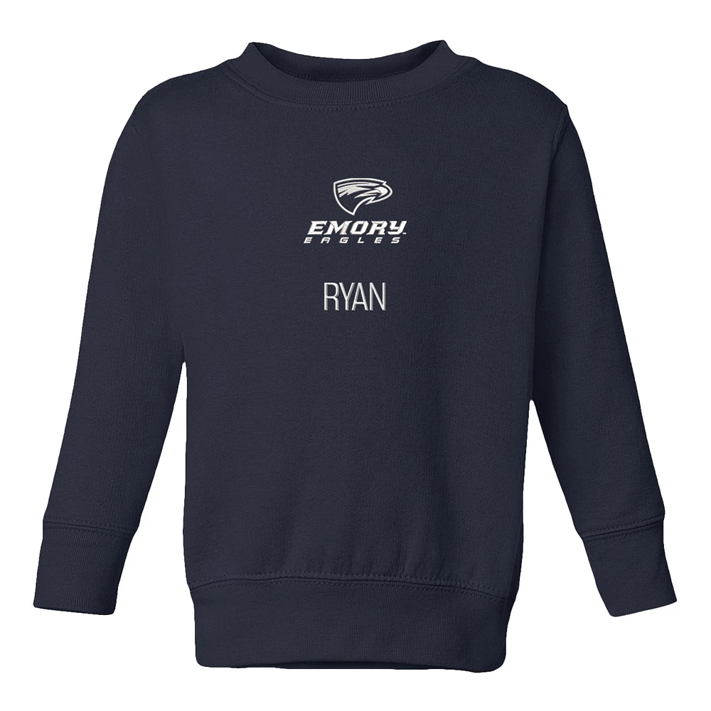 Toddler Chad & Jake Navy Emory Eagles Logo Personalized Pullover Sweatshirt