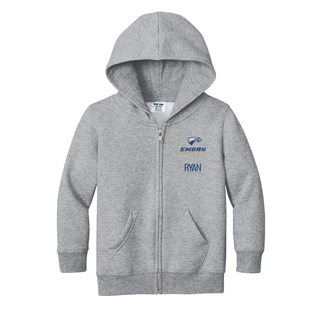 Toddler Chad & Jake Heather Gray Emory Eagles Personalized Full-Zip Hoodie