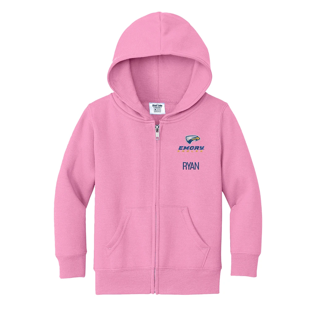 Toddler Chad & Jake Pink Emory Eagles Personalized Full-Zip Hoodie
