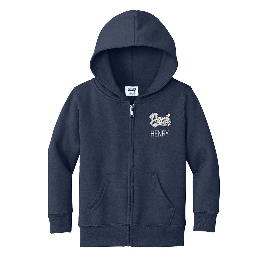 Toddler Chad & Jake Navy Nevada Wolf Pack Personalized Full-Zip Hoodie
