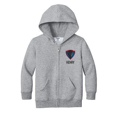 Toddler Chad & Jake Heather Gray DePaul Blue Demons Personalized Full-Zip Hoodie