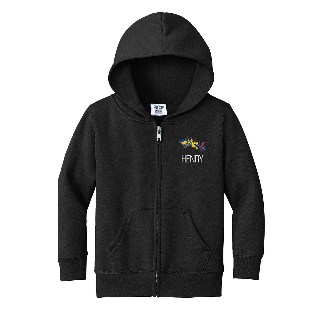 Toddler Chad & Jake Black Drexel Dragons Personalized Full-Zip Hoodie