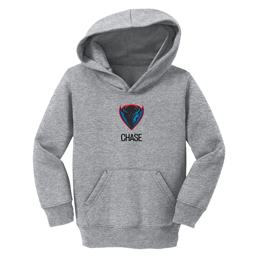 Toddler Chad & Jake Heather Gray DePaul Blue Demons Personalized Pullover Hoodie