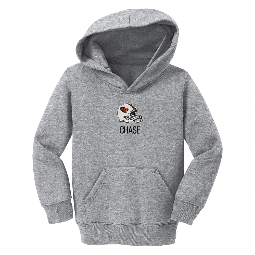 Toddler Chad & Jake Heather Gray Oregon State Beavers Personalized Pullover Hoodie