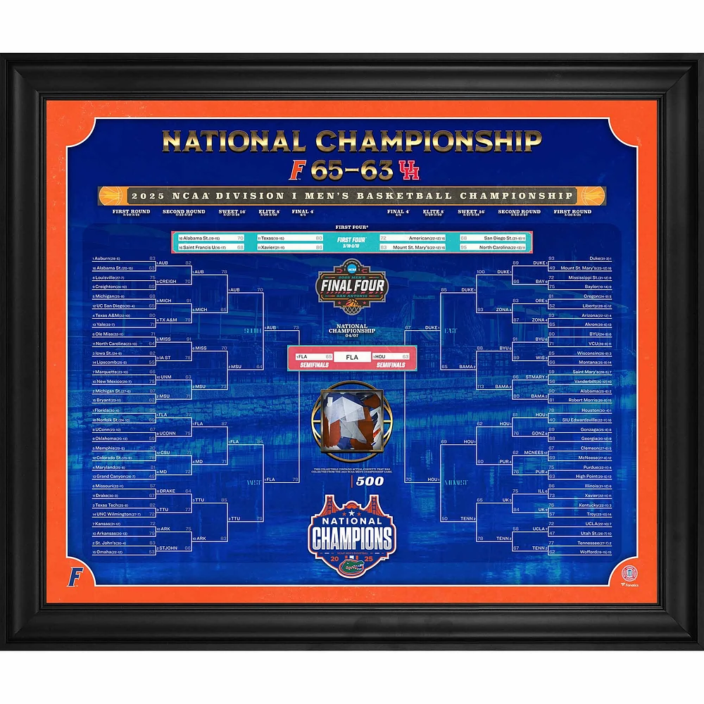 Florida Gators 2025 NCAA Men’s Basketball National Champions Framed 20" x 24" Collage with Game-Used Confetti - Limited Edition of 500