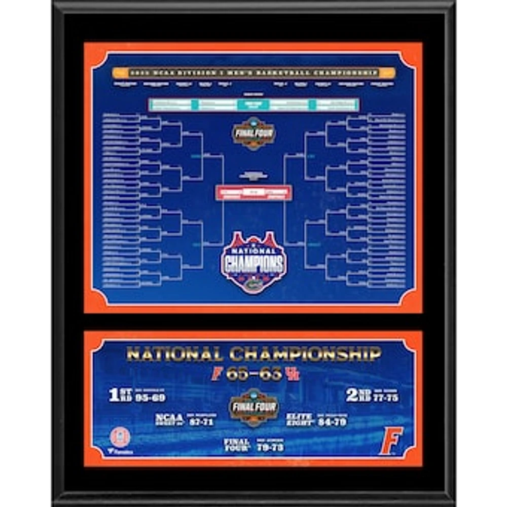 Florida Gators 2025 NCAA Men’s Basketball National Champions 12" x 15" Sublimated Bracket Plaque