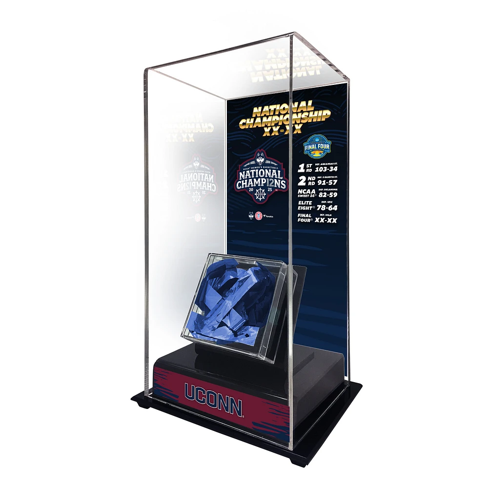 UConn Huskies 2025 NCAA Women’s Basketball National Champions Tall Display Case with Game-Used Confetti