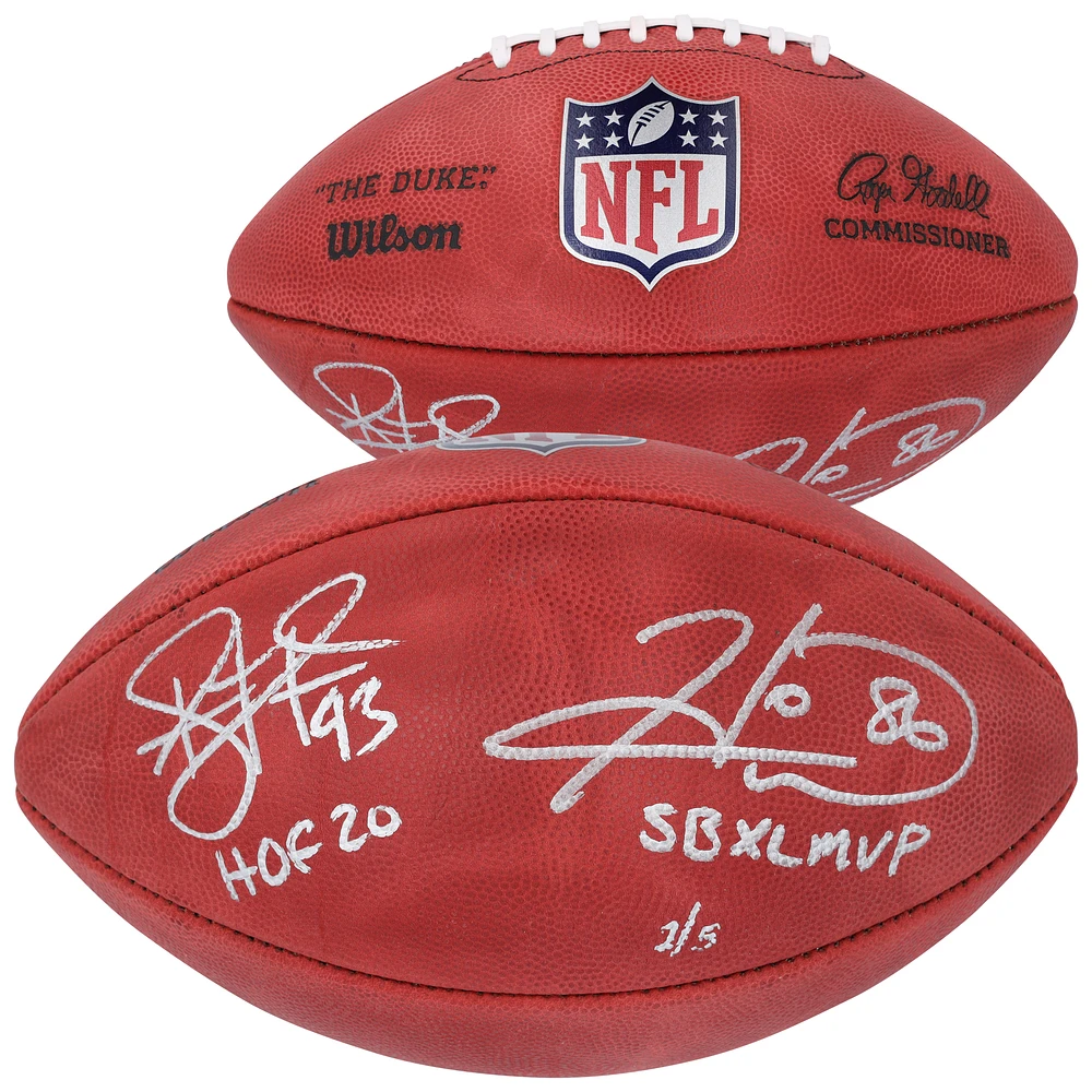 Troy Polamalu & Hines Ward Pittsburgh Steelers Autographed Wilson Duke Full Color Football with "HOF 20" & "SB XL MVP" Inscriptions