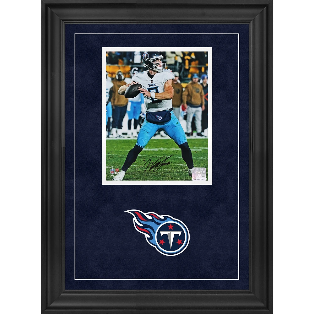 Will Levis Tennessee Titans Autographed Deluxe Framed 8" x 10" In Pocket Photograph