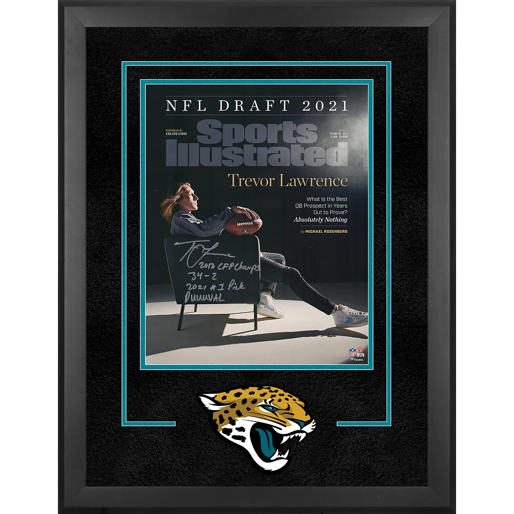 Trevor Lawrence Jacksonville Jaguars Autographed Deluxe Framed 16" x 20" Sports Illustrated Draft Cover Photograph with Multiple Inscriptions - Limited Edition of 16