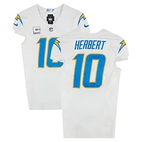 Justin Herbert Los Angeles Chargers Autographed Game-Used #10 White Nike Jersey vs. Denver Broncos on October 13, 2024 With Multiple Inscriptions
