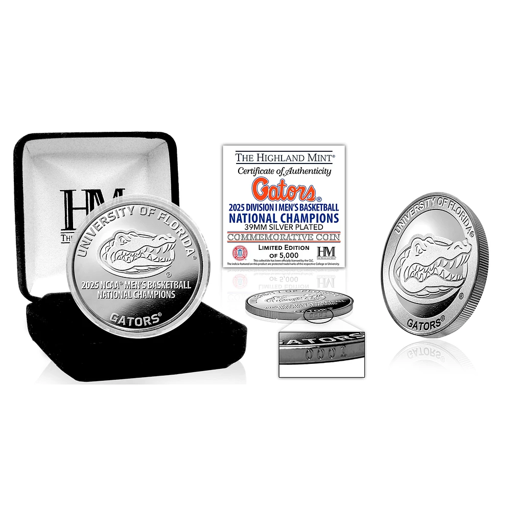Highland Mint Florida Gators 2025 NCAA Men's Basketball National Champions 39mm Silver Mint Coin