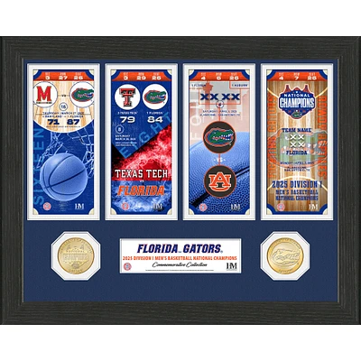 Highland Mint Florida Gators 2025 NCAA Men's Basketball National Champions 12" x 15" Road To Ticket Photo Mint