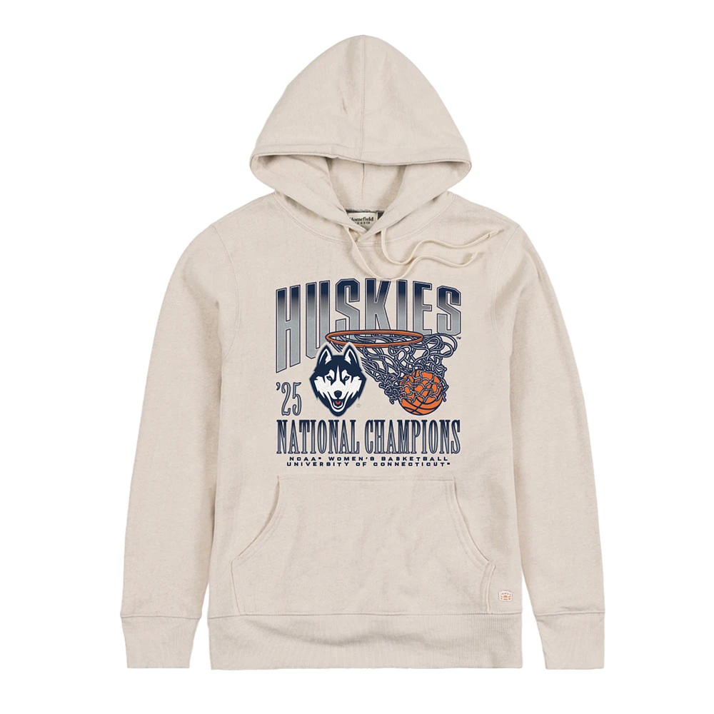 Men's Homefield Oatmeal UConn Huskies 2025 NCAA Women's Basketball National Champions Tri-Blend Pullover Hoodie