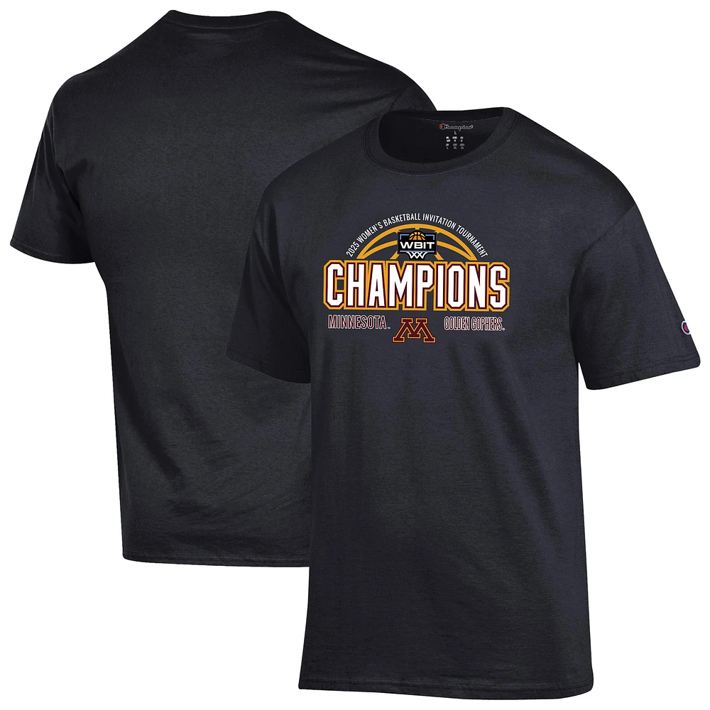 Unisex Champion Black Minnesota Golden Gophers 2025 WBIT Champions T-Shirt